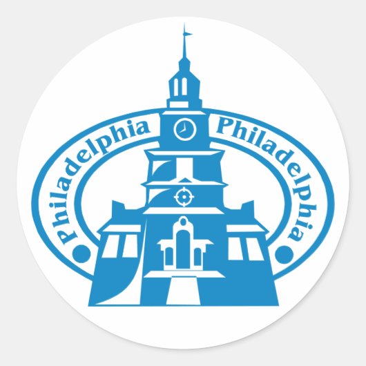 Philadelphia Stamp Ronde Sticker (Voorkant)