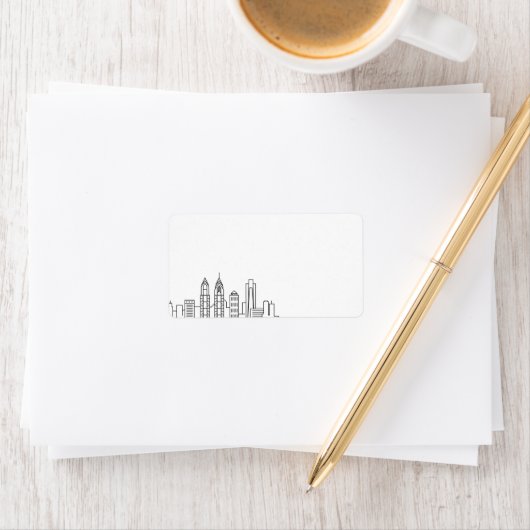 Philadelphia Stylized Skyline | Blanco etiket (Insitu)