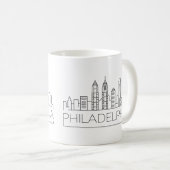 Philadelphia Stylized Skyline Koffiemok (Voorkant rechts)