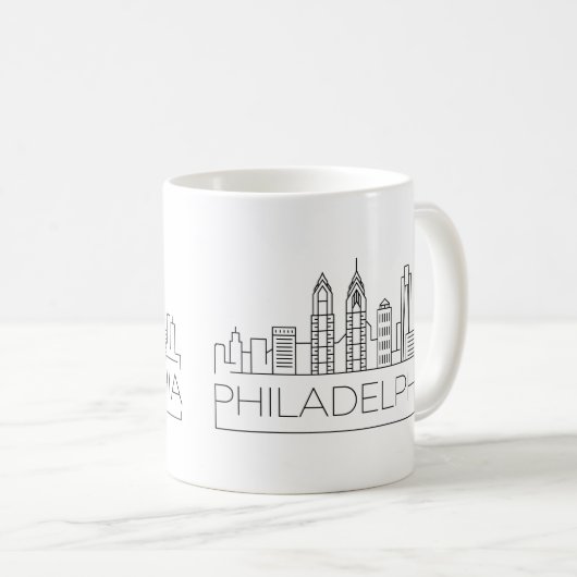 Philadelphia Stylized Skyline Koffiemok (Voorkant rechts)