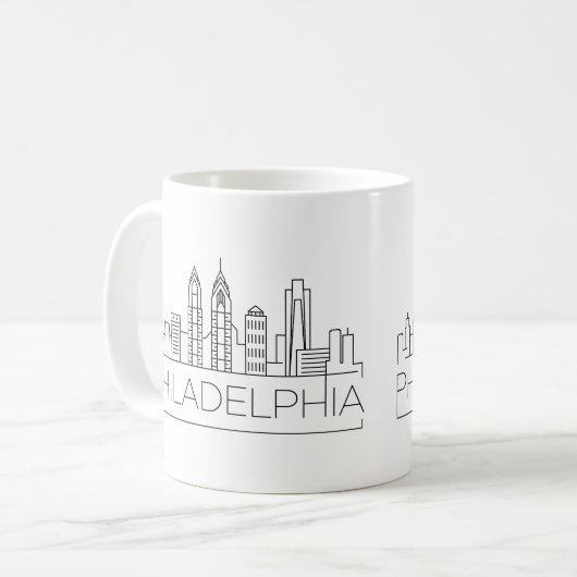 Philadelphia Stylized Skyline Koffiemok (Voorkant links)
