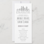Philadelphia Stylized Skyline | Weddenschap-progra Kaart (Voorkant)