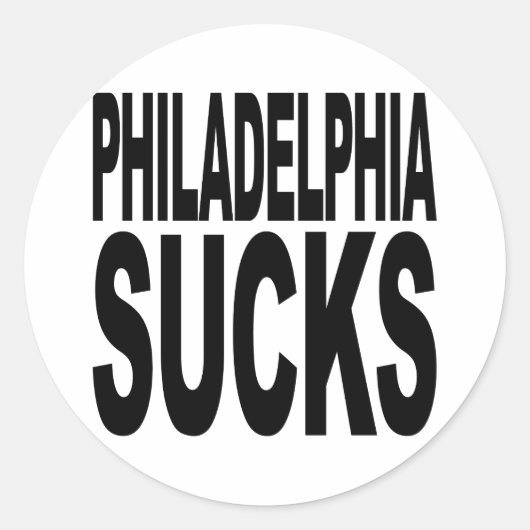 Philadelphia Sucks Ronde Sticker (Voorkant)