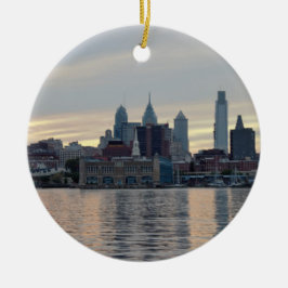 Philadelphia Sunset Skyline Foto Keramisch Ornament