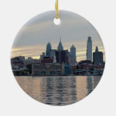 Philadelphia Sunset Skyline Foto Keramisch Ornament (Achterkant)
