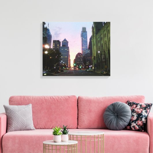Philadelphia Sunset Wrapped Canvas Afbeelding (Insitu (Woonkamer))