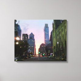 Philadelphia Sunset Wrapped Canvas Afbeelding