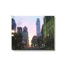 Philadelphia Sunset Wrapped Canvas Afbeelding