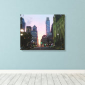 Philadelphia Sunset Wrapped Canvas Afbeelding Afdruk (Insitu (Houten vloer))