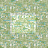 Philadelphia toile aqua olijf stof (Delen)