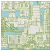 Philadelphia toile aqua olijf stof (Close Up)