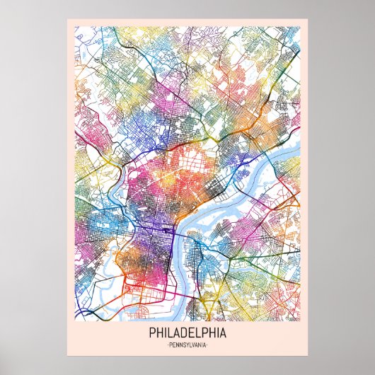 Philadelphia USA City Map Poster (Voorkant)