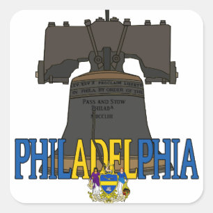 Philadelphia USA Liberty Bell Vierkante Sticker