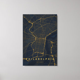 Philadelphia USA Stadkaart Minimalistisch Ontwerp Canvas Afdruk