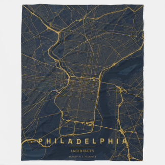 Philadelphia USA Stadkaart Minimalistisch Ontwerp Fleece Deken