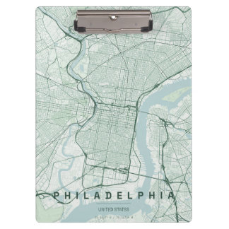 Philadelphia USA Stadkaart Minimalistisch Ontwerp Klembord