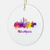 Philadelphia V2 skyline in waterverf Keramisch Ornament (Links)