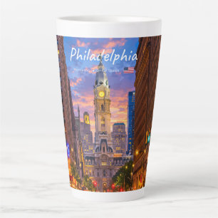 Philadelphia, Verenigde Staten - City Hall schemer Latte Mok