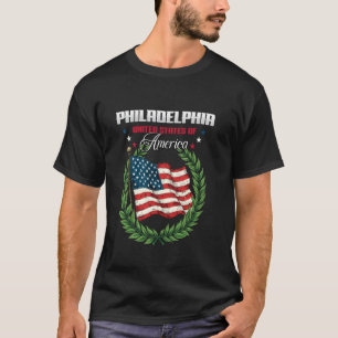 Philadelphia Verenigde Staten van Amerika Vlag T-shirt