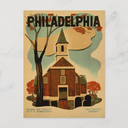 Philadelphia vintage poster briefkaart (Voorkant)