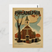Philadelphia vintage poster briefkaart (Voorkant / Achterkant)