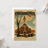 Philadelphia Vintage Poster Kaart (Voorkant / Achterkant in situ)