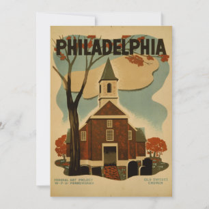 Philadelphia Vintage Poster Kaart