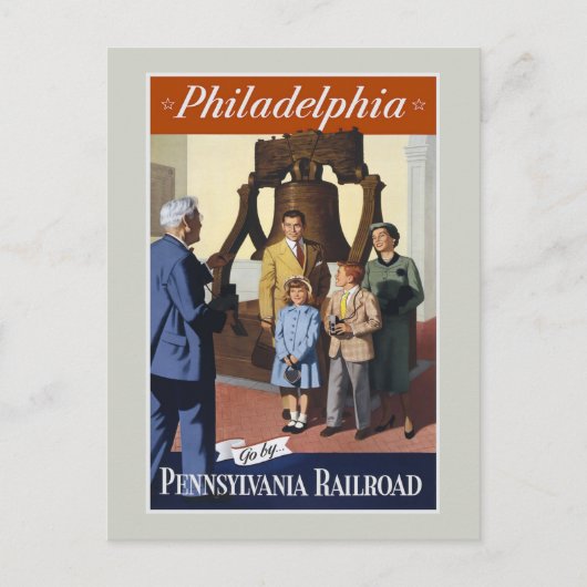 Philadelphia Vintage Travel Briefkaart (Voorkant)