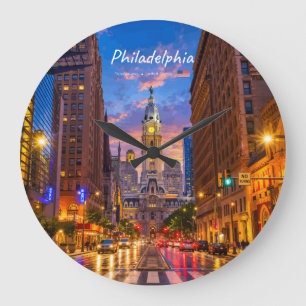 Philadelphia, VS - Stadhuis Twilight Silhouette Grote Klok