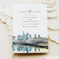 PHILADELPHIA Waterverf City Skyline De datum opsla