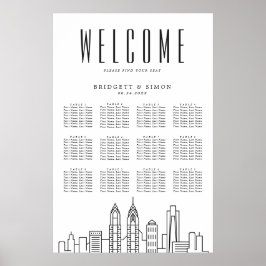 Philadelphia Wedding | 12 Tabel Zetel Poster