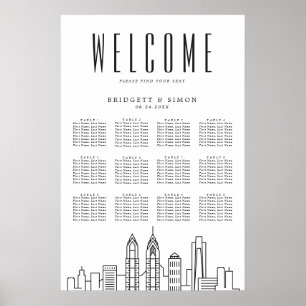 Philadelphia Wedding   12 Tabel Zetel Poster