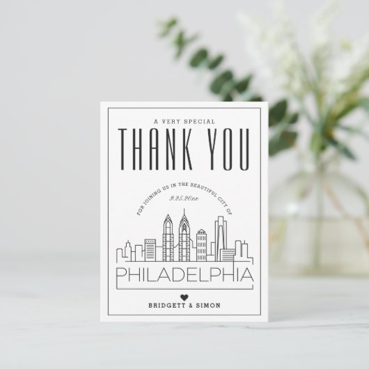 Philadelphia Wedding | Bedankt voor komst! Briefka Briefkaart (Staand voorkant)