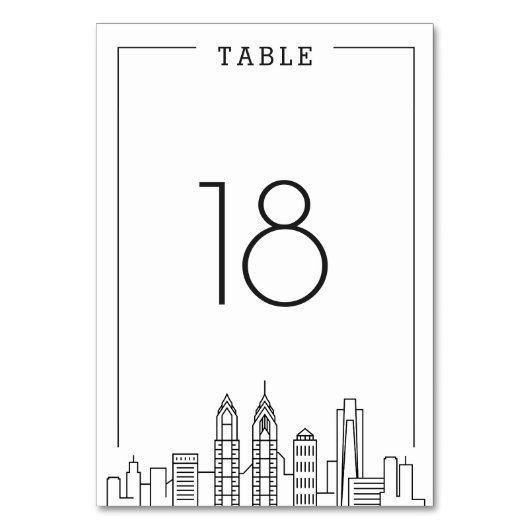 Philadelphia Wedding | Tabelnummer Kaart (Achterkant)