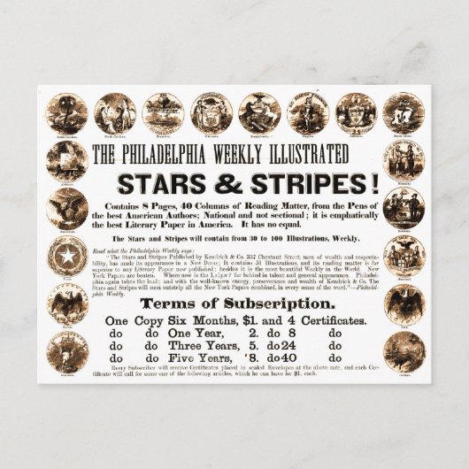 Philadelphia Weekly 1918 Stars & Stripes Newspaper Briefkaart (Voorkant)