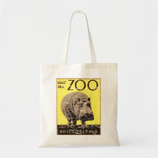 Philadelphia Zoo-Hippo Tote Bag (Voorkant)
