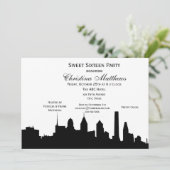 Philadelphia Zwarte Silhouet van de Horizon Sweet  Kaart (Staand voorkant)