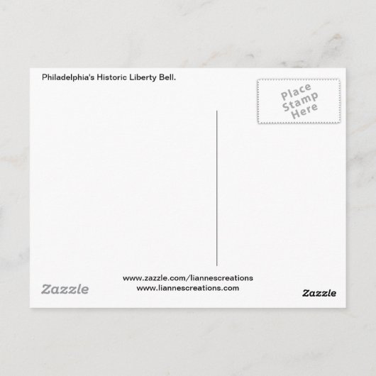 Philadelphia's Great Bell Briefkaart (Achterkant)