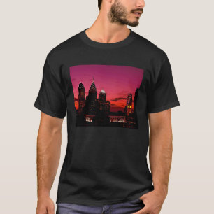 Philadelphia's skyline silhouet bij zonsondergang t-shirt
