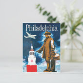 Philadephia, monument en toren briefkaart (Staand voorkant)