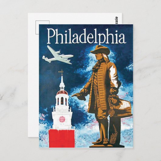 Philadephia, monument en toren briefkaart (Voorkant / Achterkant)