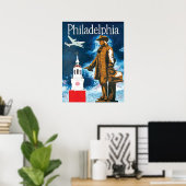Philadephia, monument en toren poster (Thuiskantoor)