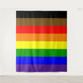 Philadephia Regenboog Pride Vlag Verticaal Wandkleed (Voorkant)