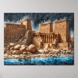 Philae tempel en het oude Egypte Poster