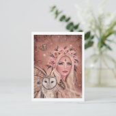 Philantha fee met uil van Renee Lavoie Briefkaart (Staand voorkant)