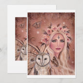 Philantha fee met uil van Renee Lavoie Feestdagenkaart (Voorkant / Achterkant)