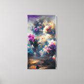 Philatelic surreal floral abstract landscape No. 2 Canvas Afdruk (Voorkant)