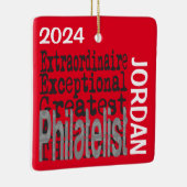 Philatelist Extraordinaire CUSTOM Keramisch Ornament (Rechts)