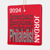 Philatelist Extraordinaire CUSTOM Keramisch Ornament (Links)