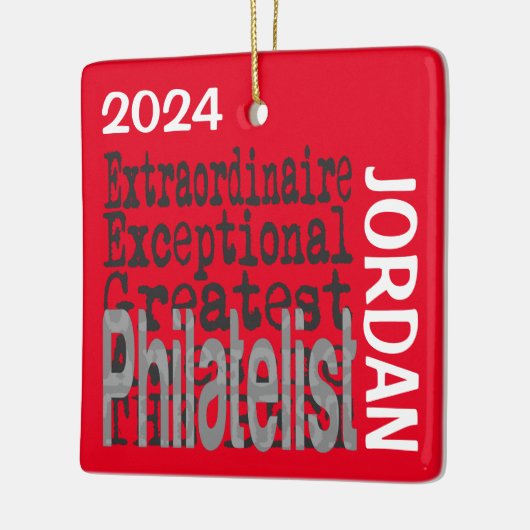 Philatelist Extraordinaire CUSTOM Keramisch Ornament (Links)